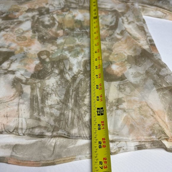 Giorgio Armani Silk Blend Le Collezioni Flowy Blouse Womens Large Beige Peach - Picture 7 of 8